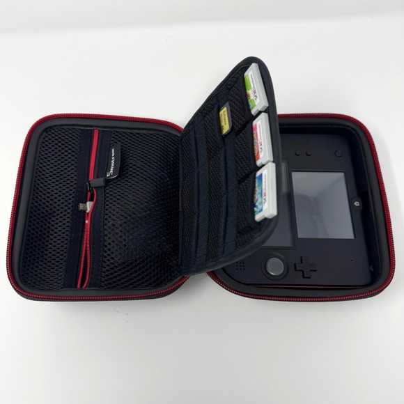 Nintendo 2DS Red Handheld System Stylus Travel Case Pokemon Memory Card Bundle - Picture 4 of 10